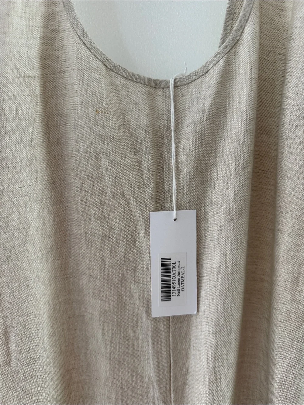 Reformation NWT Sleeveless Linen Light Beige Wide-Leg Jumpsuit